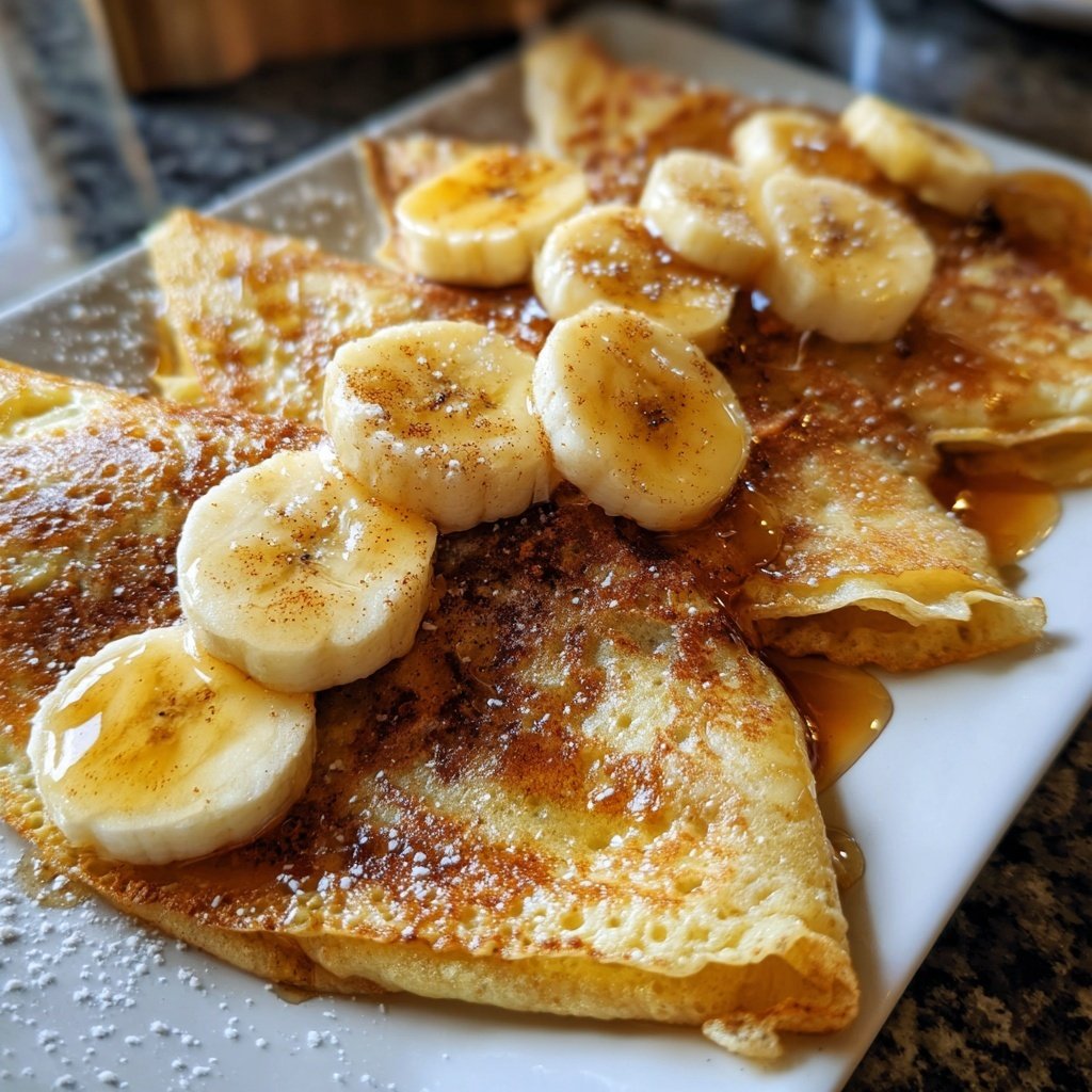 Pfannkuchen mit Banane und Zimt