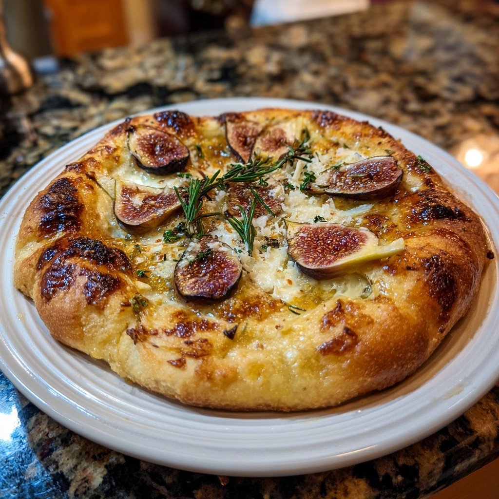 Pizza mit Feigen, Honig und Rosmarin