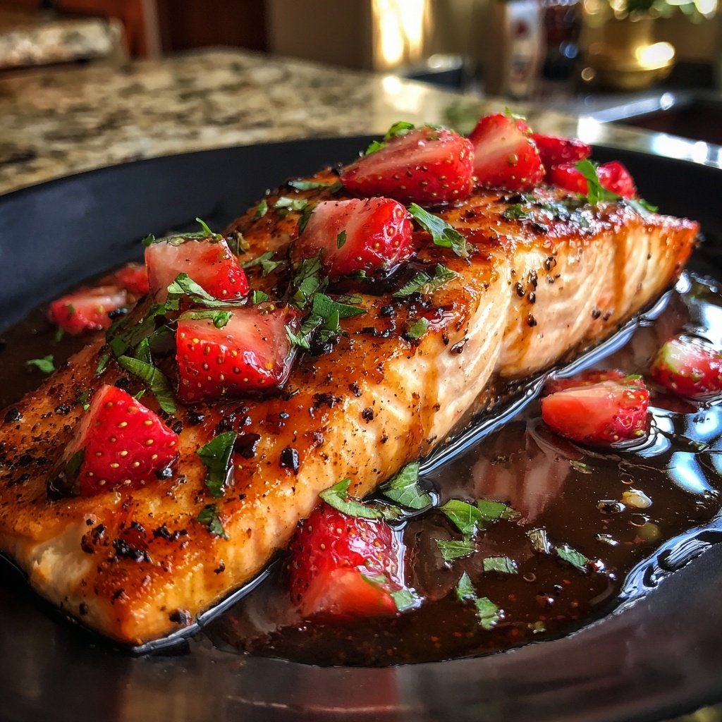 Lachs mit Erdbeer-Balsamico